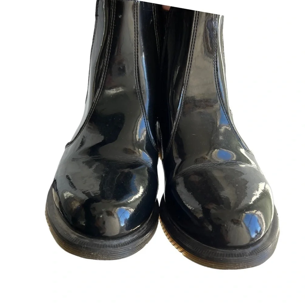 Dr. Martens - Faun Black Patent Leather Slip On Chelsea Boot Sz 9